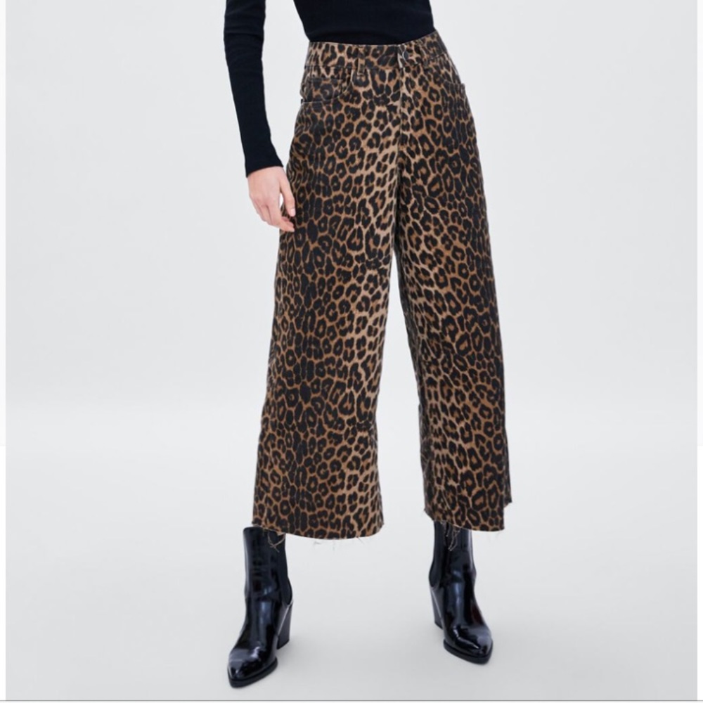 NWT Zara Leopard Print Jeans